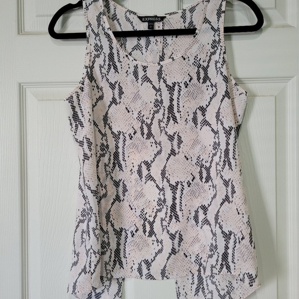 Express Snake Print Sleeveless Split Back Blouse